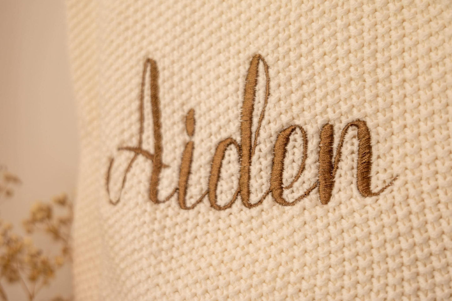 Knitted keepsake blanket
