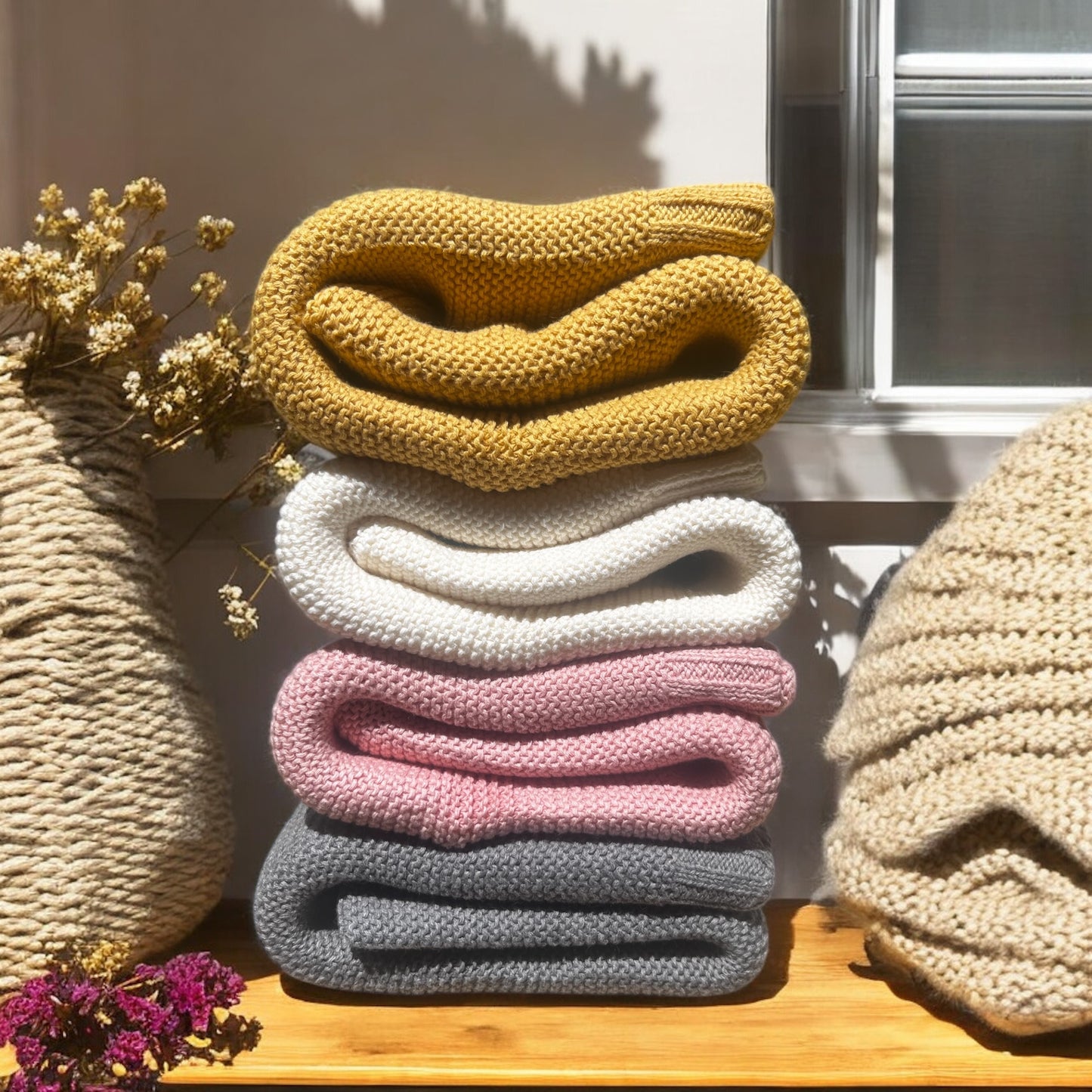 Knitted keepsake blanket