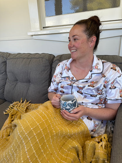 Adult Silk Pjs Reindeer