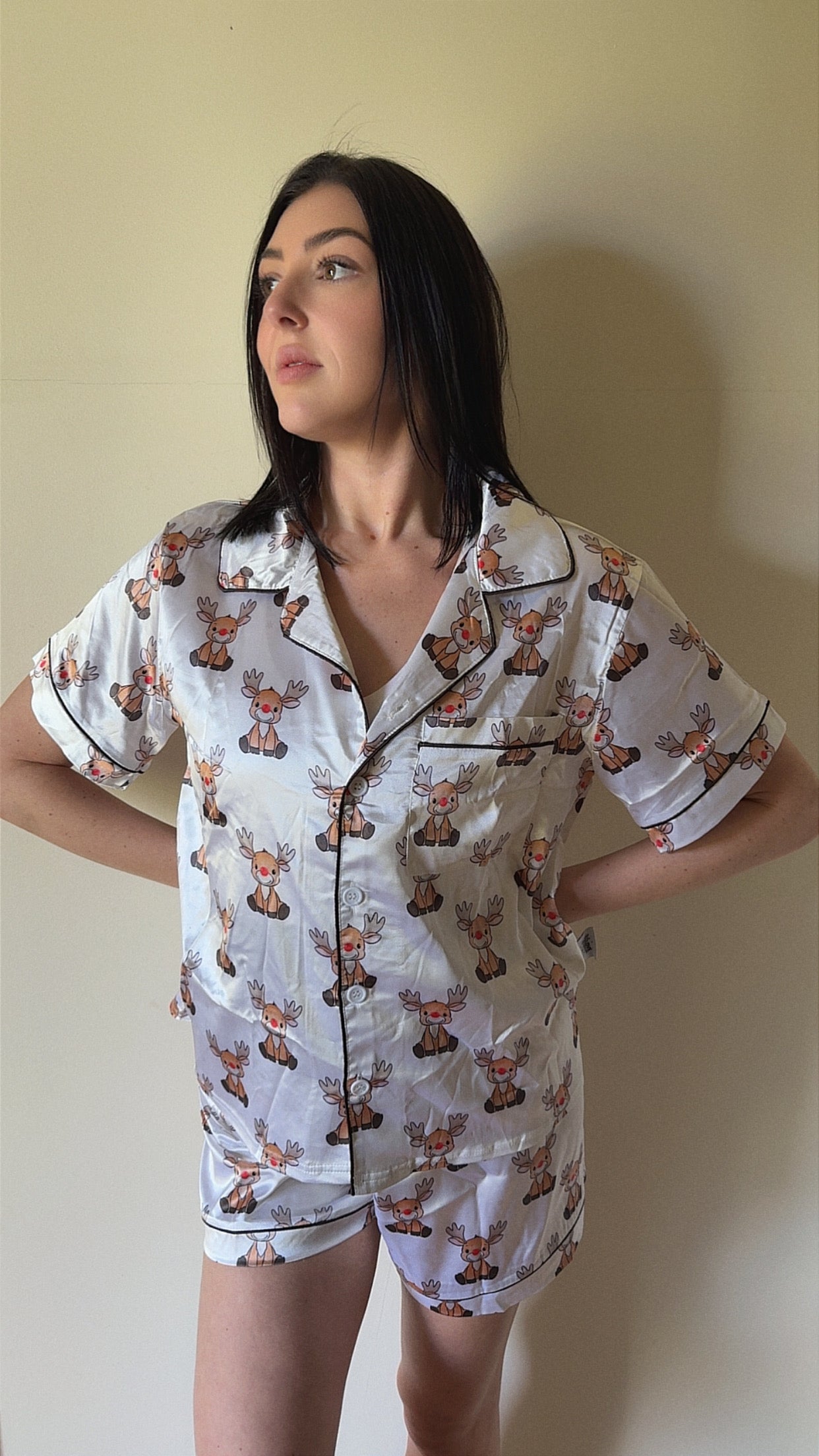 Adult Silk Pjs Reindeer