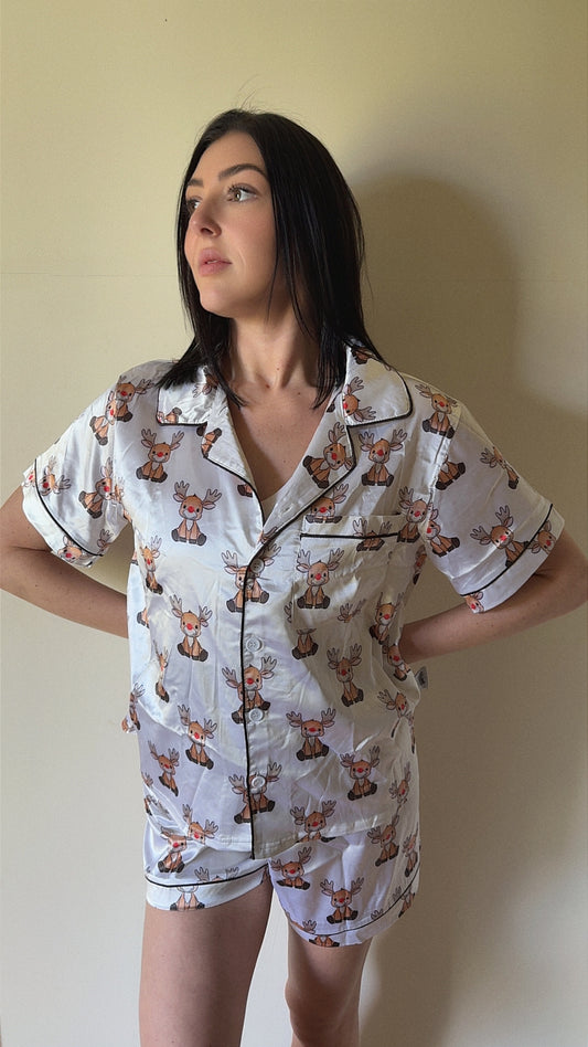 Adult Silk Pjs Reindeer