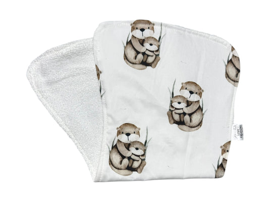 Otterly Loved burp cloth