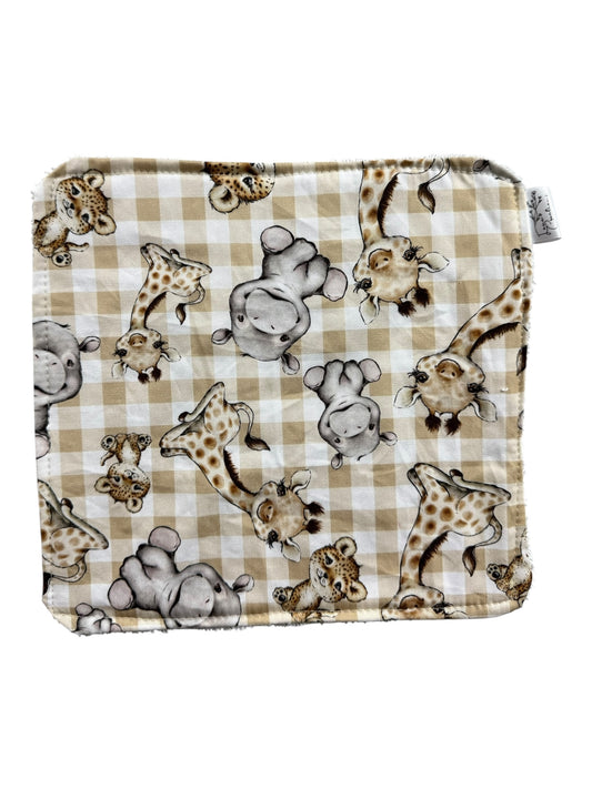 Safari gingham face washer