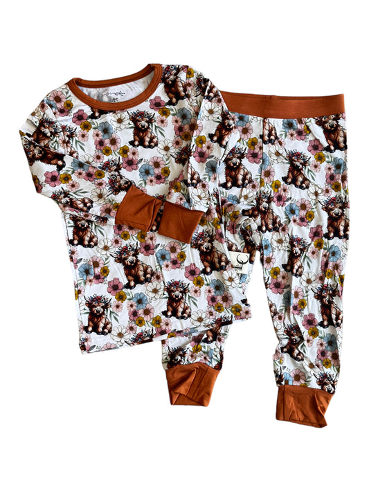 2 piece set mini cows