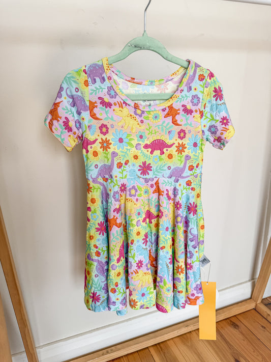 Bright Dino bamboo dress